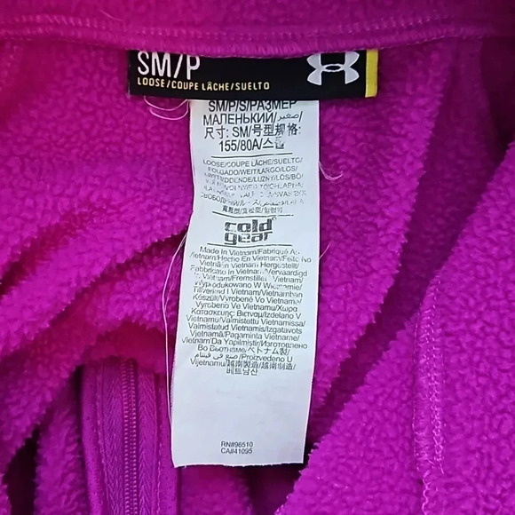 Under Armour‎ half zip fleece pullover jacket fuschia purple size small - Picture 4 of 7